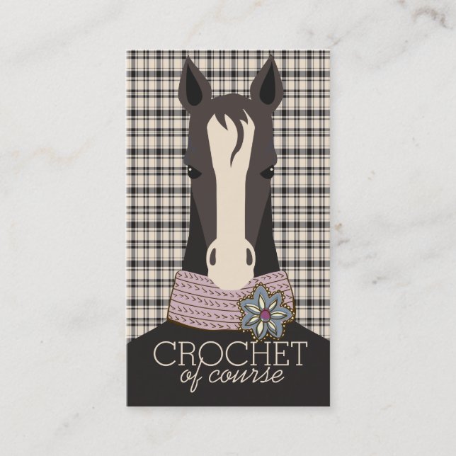 Carte De Visite Tricot de cheval sérieux crochet mode écharpe (Devant)