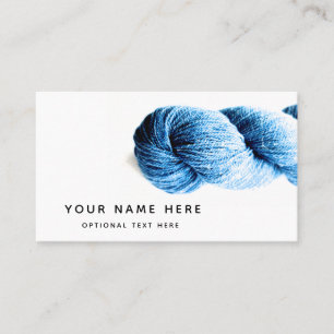 Carte De Visite Tricot de Fer Bleu Arts Fibre Moderne Minimal