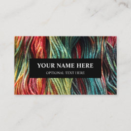 Carte De Visite Tricot de fils Laine verte rouge
