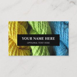 Carte De Visite Tricot en fils à main Jaune Vert Bleu photo