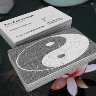 Carte De Visite ©Trio Balance Fleurs de Lotus Texture gaufrée