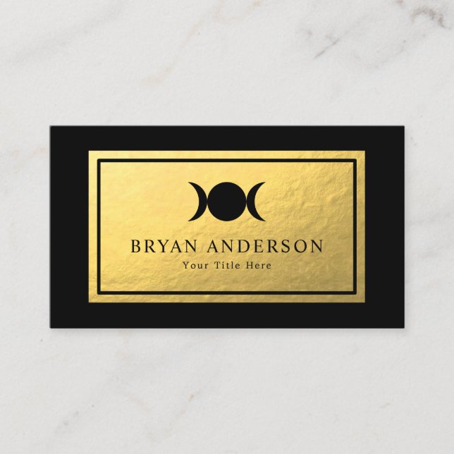 Carte De Visite Triple Lune - Faux Gold Foil (Devant)