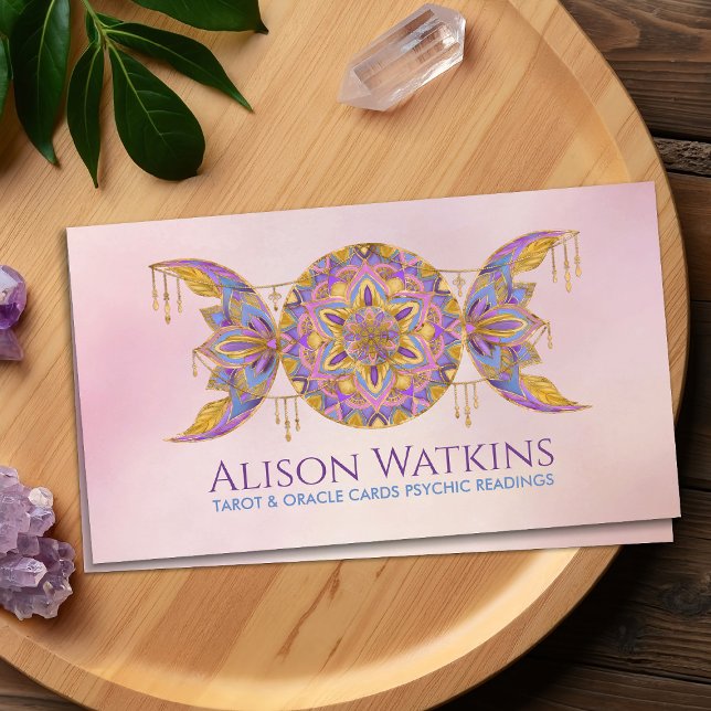 Carte De Visite Triple Lune Mandala Ornement (Créateur téléchargé)