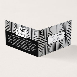 Carte De Visite Trippy Maze Carrés, Concessionnaire d'art, détails