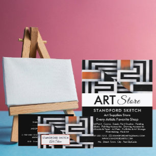 Carte De Visite Trippy Maze Motif, Magasin de fournitures d'art