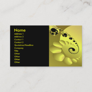 Carte De Visite Trippy Psychedelic Yellow Spiral fin Fractal