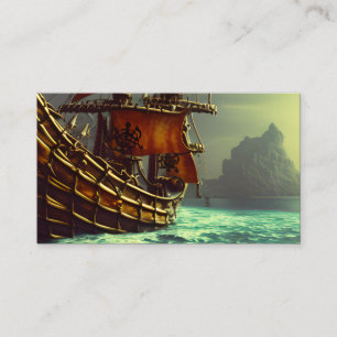 Carte De Visite Triptyque Whimsical Pirate Ship
