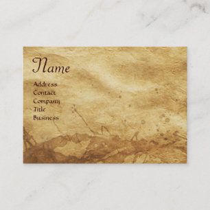 Carte De Visite TROIS DOGGIES AVEC ROSES, Parchemin, Monogramme