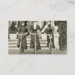Carte De Visite Trois femmes à vélo, début des années 1900