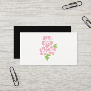 Carte De Visite Trois pâles - fleurs tropicales de ketmie rose