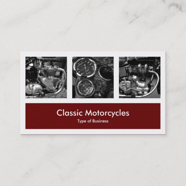 Carte De Visite Trois photos plus une - rouge foncé foncé (Devant)