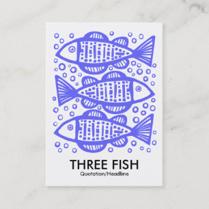 Carte De Visite Trois poissons - bleu électrique
