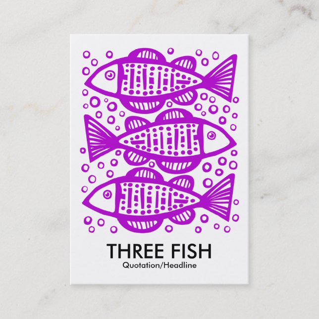 Carte De Visite Trois poissons - Violet (Devant)