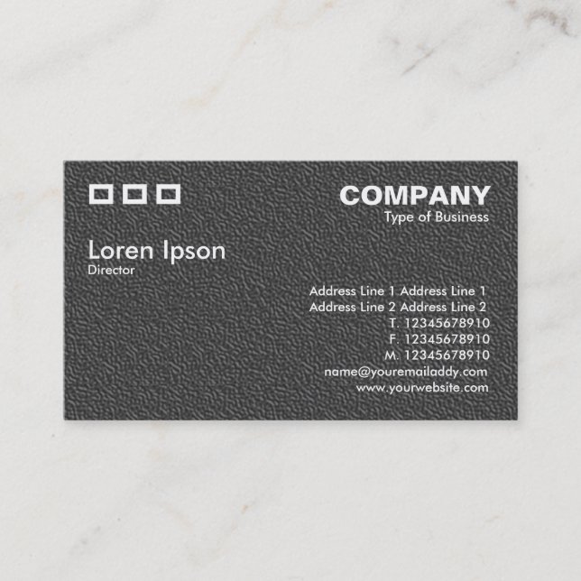 Carte De Visite Trois Rectangles - Gris foncé Texte Embossé (Devant)