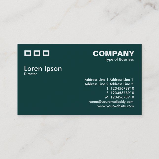 Carte De Visite Trois Rectangles - Vert foncé (Devant)
