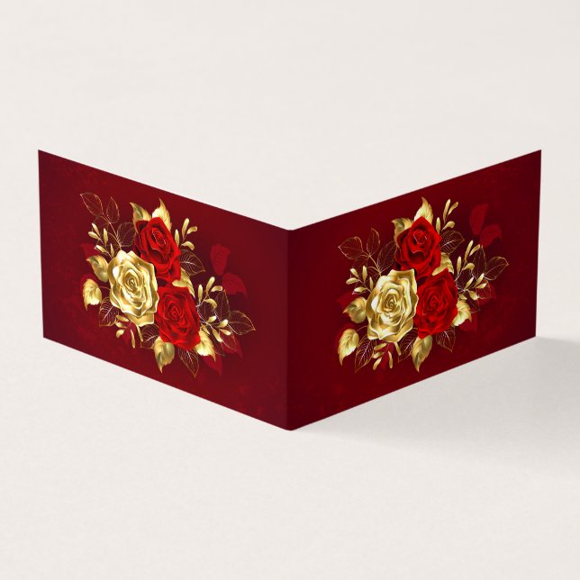 Carte De Visite Trois Roses de bijoux (Extérieur)