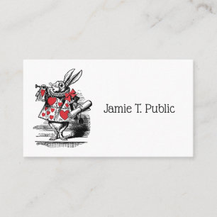 Carte De Visite Trompettiste du Lapin Blanc Alice aux pays des mer