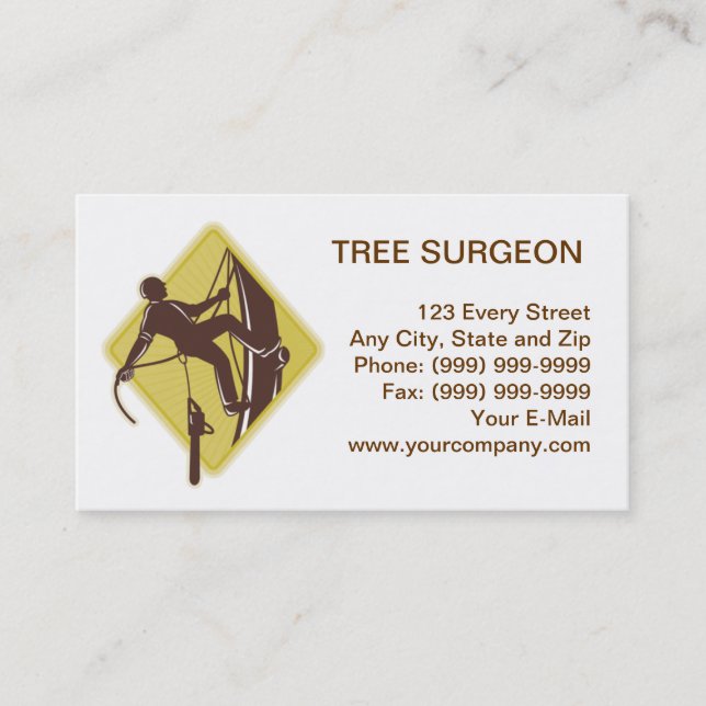 Carte De Visite tronçonneuse d'agronome de chirurgien d'arbre (Devant)