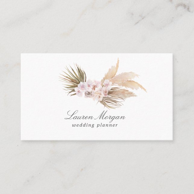 carte de visite tropical élégant floral minimalist (Devant)