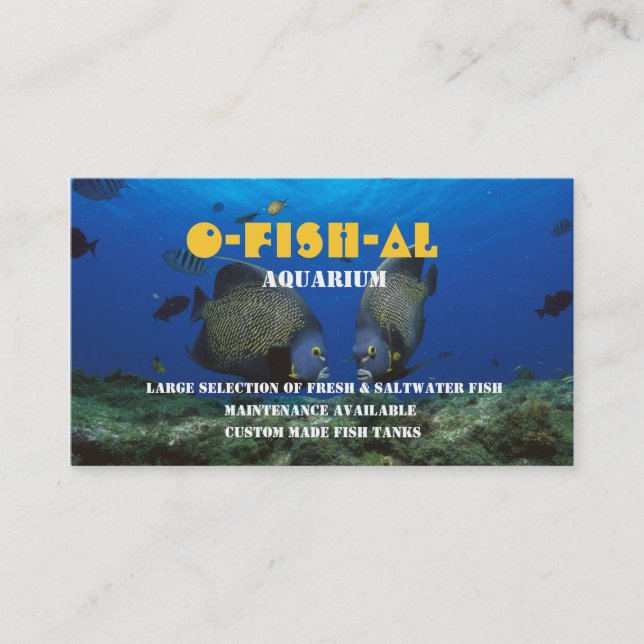 Carte De Visite Tropical Fish l Aquarium Affaires liées (Devant)