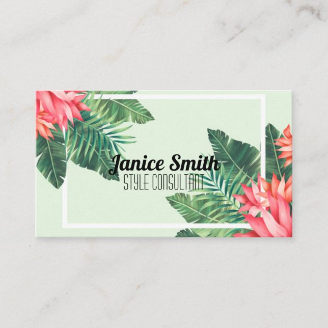 Carte De Visite Tropical Green Bright and Professional Modern (Devant)