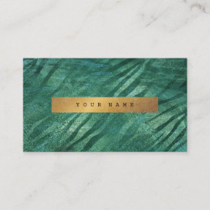 Carte De Visite Tropical Green Cali Grungy Gold Jungle Vip
