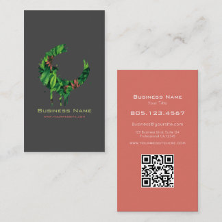 Carte De Visite Tropical Leaves & Flowers Swirl | Modern Custom