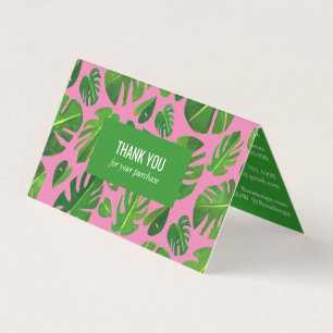 Carte De Visite Tropical Monstera Leaf QR Code Icônes sociales Mer