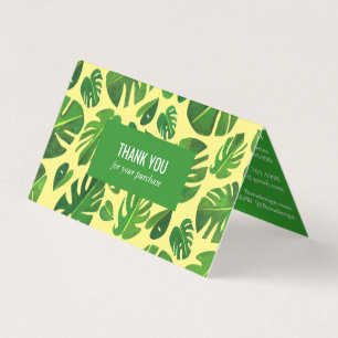 Carte De Visite Tropical Monstera Leaf QR Code Icônes sociales Mer