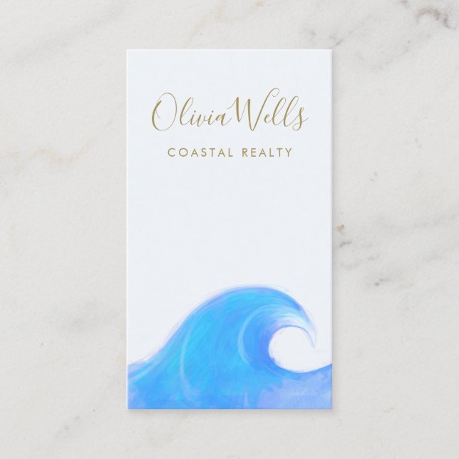 Carte De Visite Tropical Ocean Wave Coastal Immobilier (Devant)