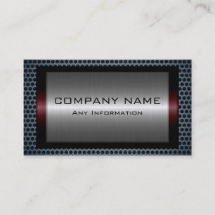 Carte De Visite Trou métallique en acier gris argent Look #7