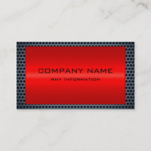 Carte De Visite Trou métallique en acier gris inoxydable rouge