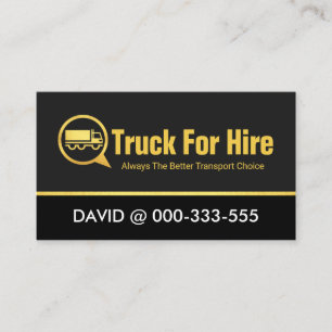 Carte De Visite Trucker boîte vocale de camion d'or
