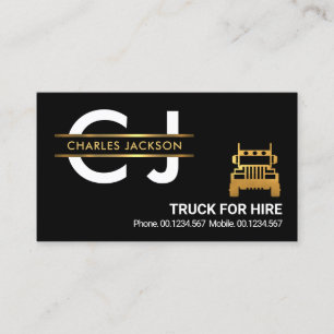 Carte De Visite Trucker logistique de la plaquette d'or
