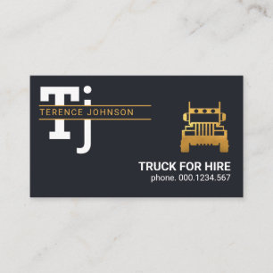 Carte De Visite Trucker simple Monogram Gold Lines