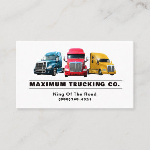 Carte De Visite Trucker Transport Semi-Trucking Company