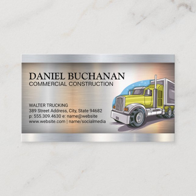 Carte De Visite Trucking Illustration | Driver Transport (Devant)