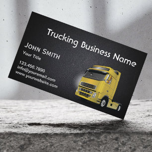 Carte De Visite Trucking remorquage professionnel en cuir foncé