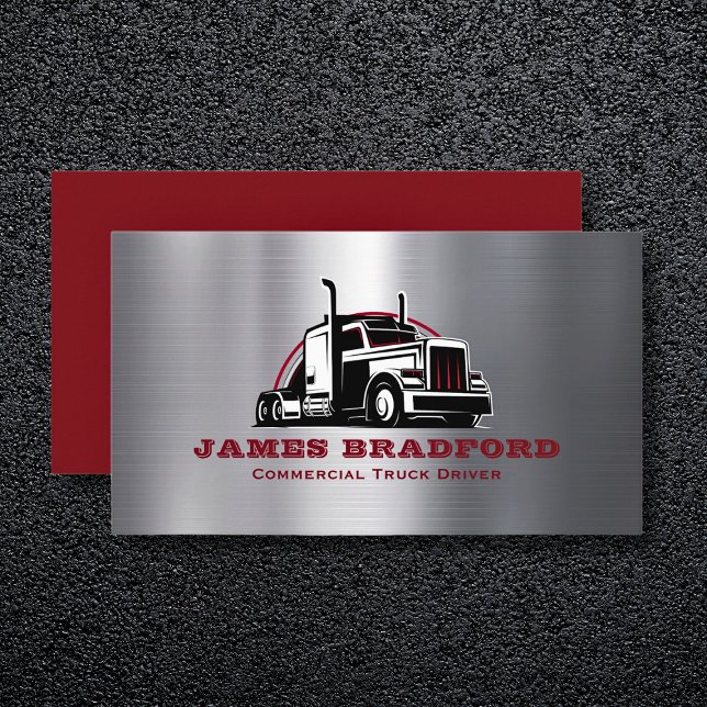 Carte De Visite Trucking Transport Metal Trucker Company (Créateur téléchargé)