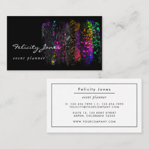 Carte De Visite Trucs de pinceau noir et néon