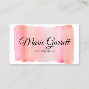 Carte De Visite Trucs de pinceau rose Aquarelle