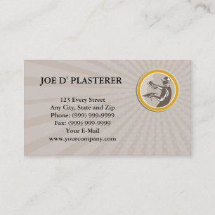 Carte De Visite Truelle Retr de travailleur de maçonnerie de