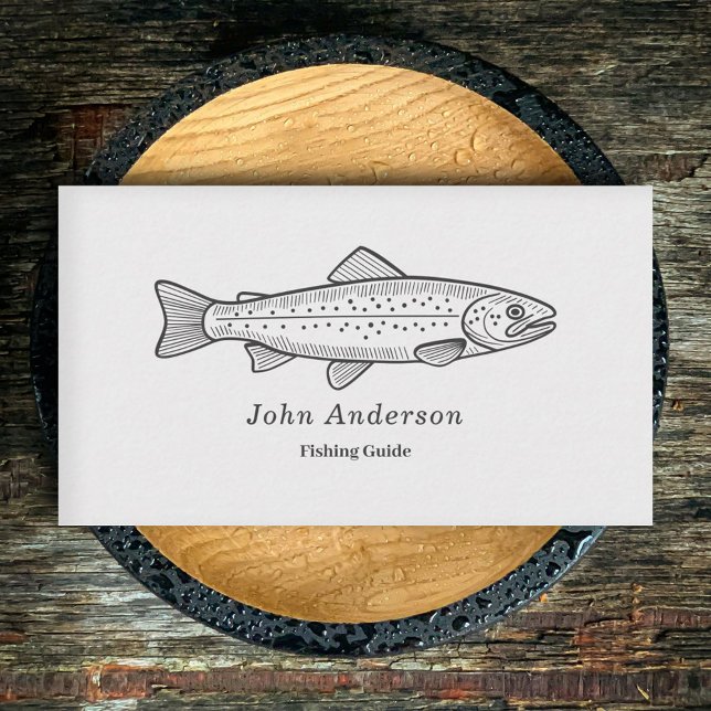 Carte De Visite Truite - Guide de pêche (Fishing Guide Business Card)