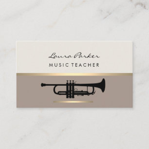 Carte De Visite Trumpet Musicien Musique Instrument Or