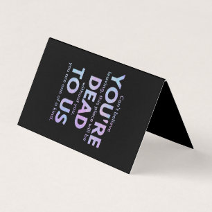 Carte De Visite Tu es mort pour nous ! - R.I.P. Traitor ! : Cowork