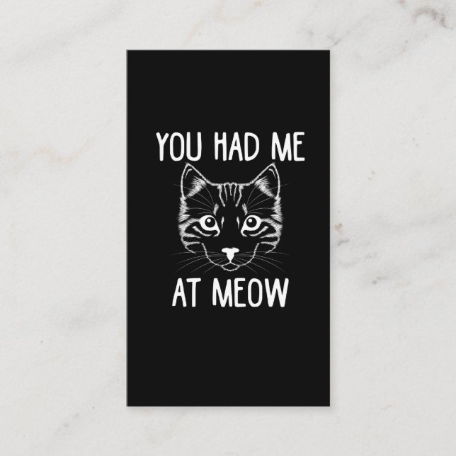 Carte De Visite Tu M'As Eu À Meow - Drôle Chat disant (Devant)