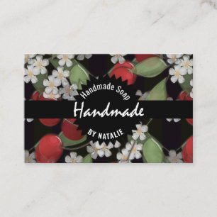 Carte De Visite Tuile de verre 3D cerisier liquide et fleurs fleur