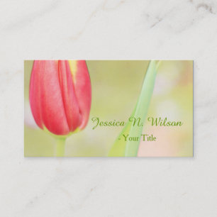 Carte De Visite tulipe rose jolie photo art professionnel