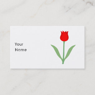 Carte De Visite Tulipe rouge lumineuse élégante