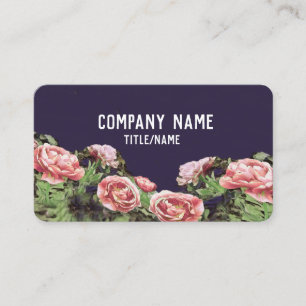 Carte De Visite tulipes roses fleurissent sur marine bleu nature a